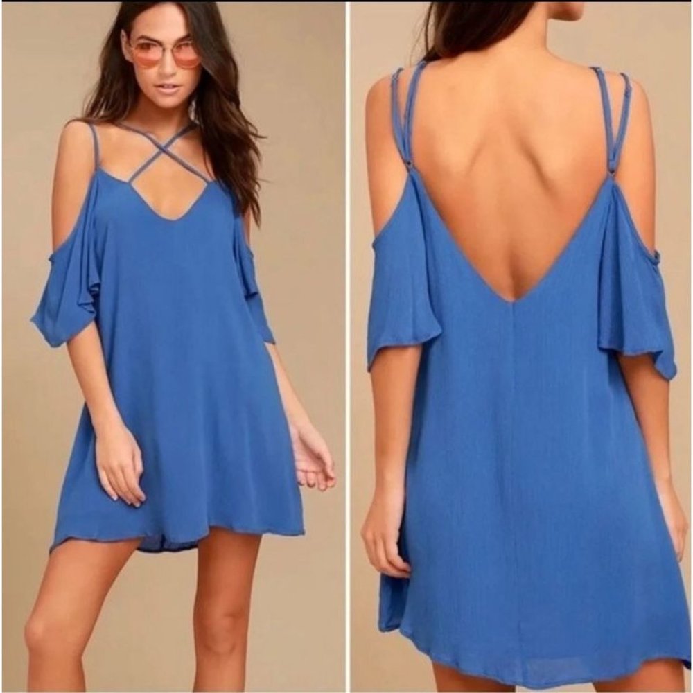 Lulu's Afterglow Royal Blue Dress NWT